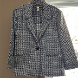 Classic Black and White Blazer